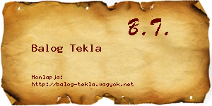 Balog Tekla névjegykártya