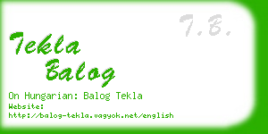 tekla balog business card